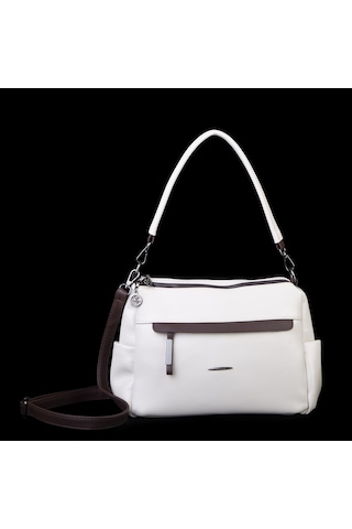 Nas Bag Çok Gözlü Yumuşak Ve Hafif Yapılı Çift Askılı Omuz Ve Çapraz Çanta 30x24 Cm Krem Kahve Victoria