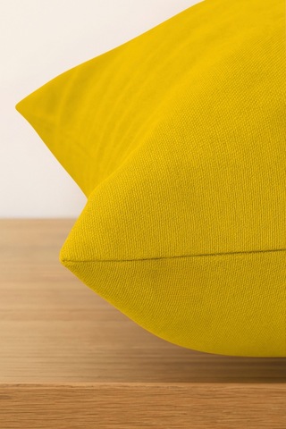 Luna Serisi Kadife Dokulu Kırlent Kılıfı 45 X 45 Cm - Koyu Sarı