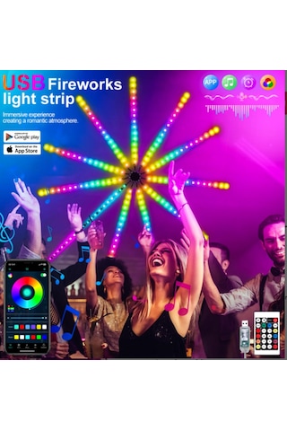 Gökkuşağı Işıkları Led Şerit Rgb Akıllı Dans Işıkları Parti
