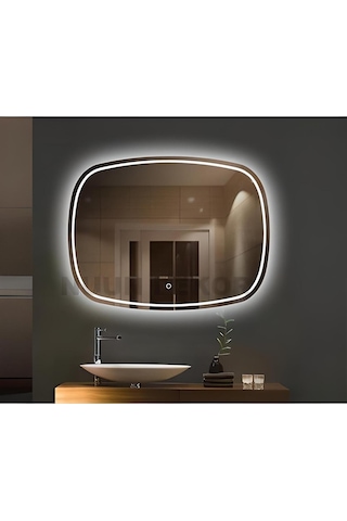 Nuun Dekor 90x70 Dokunmatik Ledli Ayna - Dimmer Özellikli Beyaz