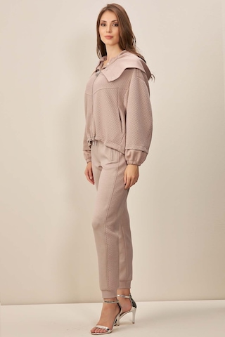 Kapüşonlu Vizon Örme Mont Vizon