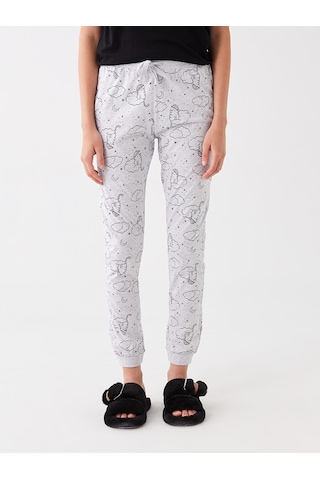 Lcw Dream Gri Beli Lastikli Desenli Kadın Jogger Pijama Altı