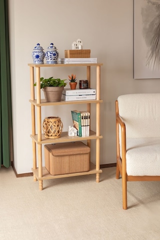 Concept 3 Raflı Organizer Balkon Banyo Kitaplık Mutfak Dolabı Ofis Düzenleyici Ahşap Nature