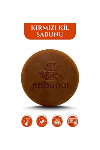 Sabunal Kırmızı Kil Sabunu 2 Adet - Geleneksel Doğal Cilt Bakım Sabunu