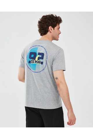 Skechers Graphic T-Shirt M Short Sleeve Erkek Gri Melanj Tshirt S241054-036