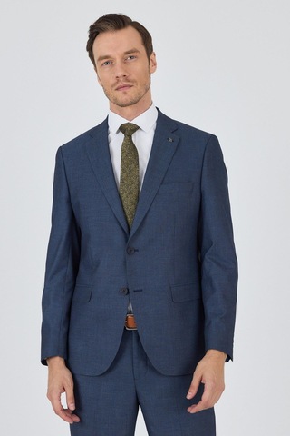 İmza Lacivert Mono Yaka Esnek 6 Drop Comfort Fit Classic Takım Elbise 1001250152 Lacivert
