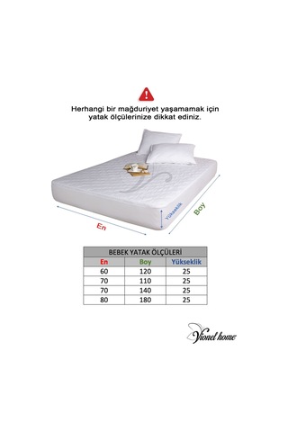 Vionel Home Pamuk Kapitone Full Kenar Fitted Sıvı Geçirmez Bebek Ve Çocuk Yatak Koruyucu Alez Beyaz