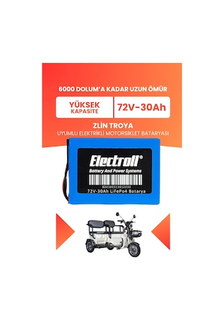 Zlin Troya Batarya Yüksek Kapasite Lifepo4 72v 30ah Elektrikli Motosiklet Bataryası