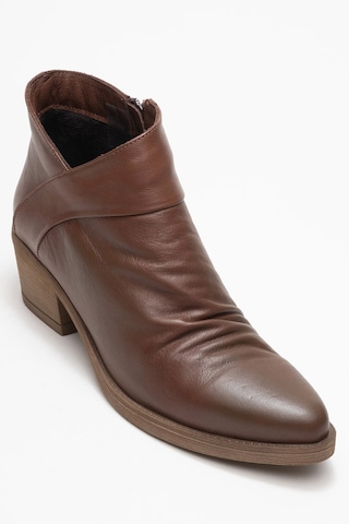 Luvishoes Luvi Shoes Rule Kahverengi Hakiki Deri Kadın Kalın Topuklu Bot kahverengi