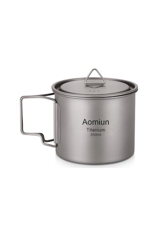 Ranyeek Titanyum Matara 550ml, Hafif Ve Dayanıklı, Ev Ve Doğa İçin, Çekilebilir Kollü + Kapaklı, Ta8308