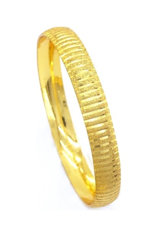Altın Kaplama Çizgili Bilezik 0.8 Cm Blz-3051 Altın