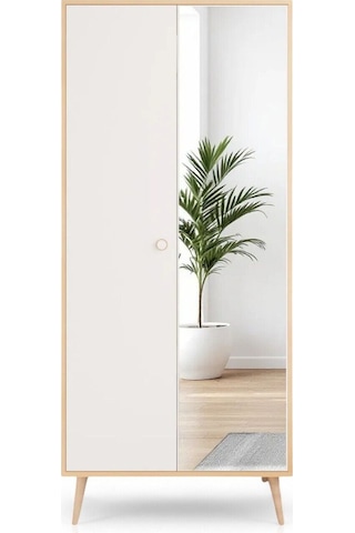 Floradesign Aden Aynalı Gardırop / Elbise Dolabı / İki Kapaklı Gardırop