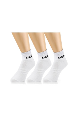 3 Çift Kısa Konçlu Tenis Spor Çorabı Beyaz Paket Beyaz