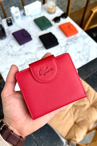 Premium Gift Rose Box - Miosa Vizon Hakiki Deri Kadın Cüzdan Siyah Gül Kutusu Vizon