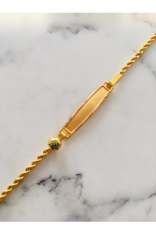 Çelikoğlu Kuyumculuk 8 Ayar Altın Bebek Çocuk Künyesi Bilekligi 1