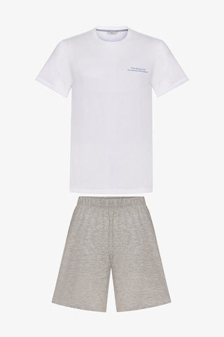 Penti Erkek Renkli Calm Grey Şortlu Pijama Takımı