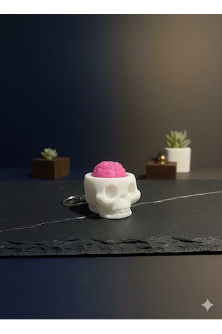 Beyinli Kafatası Anahtarlık Mavi Switch Li Özel Tasarım Beyaz - Pembe Beyinli Kafatası Anahtarlık Mavi Switch Li Özel Tasarım Beyaz - Pembe