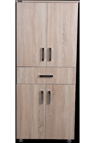 Çok Amaçlı Dolap Hard Model Parlak Cordoba Suntalem 5 Raf 1 Çekmece 180 El Yapım Ahşap