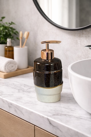 Gold Seramik Sıvı Sabunluk Lüks Banyo & Mutfak Sabun Dispenseri Dekoratif Kahverengi