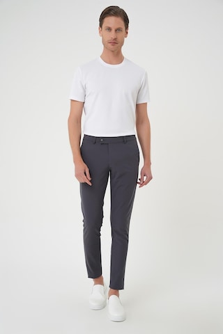 Efor Slim Fit Yan Cepli Düz Esnek Casual Koyu Füme Pantolon P 1144 Füme