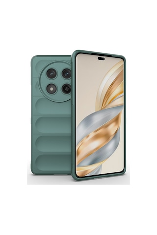 Goocamp Honor Magic 7 Lite Kılıf Esnek Tpu Oyuklu Arka Yüzey Tasarımlı Etnik Siliko Lacivert