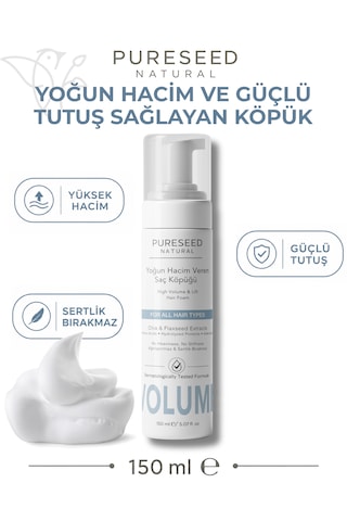 Pureseed Natural Yoğun Hacim Ve Güçlü Tutuş Sağlayan Saç Hacim Köpüğü - 150ml