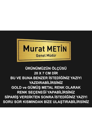 Kişiye Özel Metal Yönlendirme Genel Müdür Yazısı Vs.