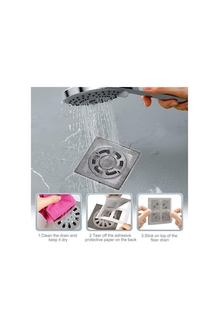 Mainshop 50 Adet Yapışkanlı Tek Kullanımlık Banyo Gider Saç Ve Mutfak Evye Çöp Ayırma Süzgeci M-740 Çok Renkli