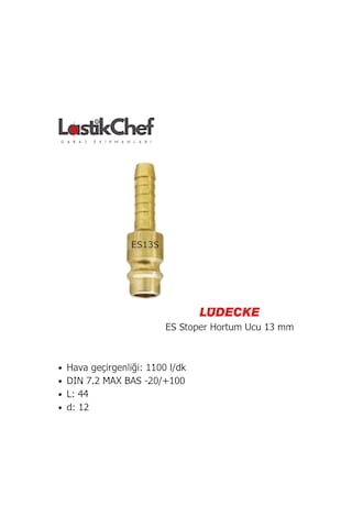 Lüdecke Es13s Es Stoper Hortum Ucu 13 Mm