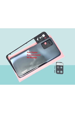 Tkgz - Oppo A54 Full Kasa Arka Kapak Batarya Kapağı - Siyah Çok Renkli