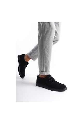 Mubiano Mbrgn87-s Siyah Erkek Süet Bağcıklı Loafer Siyah