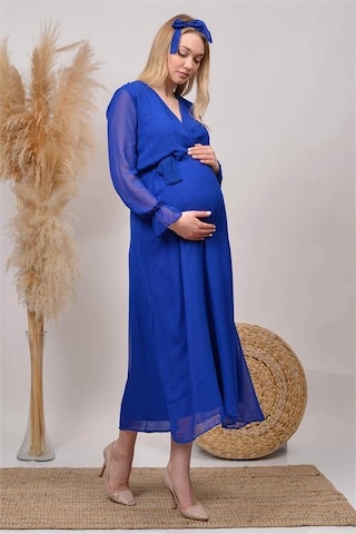 Kadın Beyaz Baby Shower Şifon Hamile Elbise Dphml003 Saks