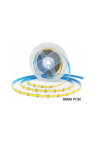 12v Cob Şerit Led 8mm 320 Ledli Esnek Beyaz Cob Led Ip20 5 Metre