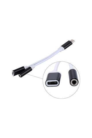 Type C To 3.5mm Stereo Kulaklık Şarj Çevirici Dönüştürücü Adaptör