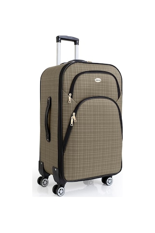 Gedox Orta Boy 4 Teker Kumaş Valiz Bej 1081 Bej