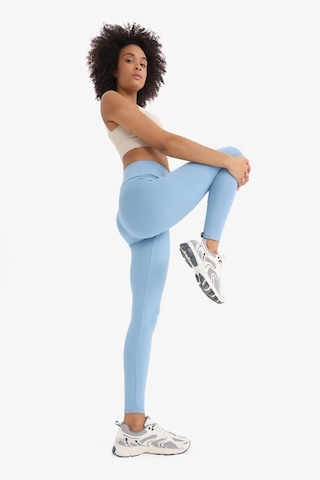 DeFactoFit Yüksek Bel Beli Saran Esnek Basic Düz Sporcu Tayt B4147AX25SPBE299 Mavi