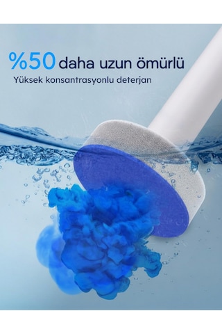 Özel Tuvalet Temizlik Seti - Kullan At - Sünger Başlıklı Temizlik Seti - Süngerli Tuvalet Fırçası Beyaz