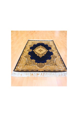 Elmas Motifli 160 X 230 Cm İpek Halı Mavi