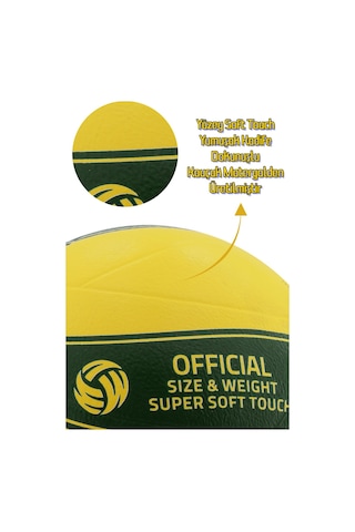 Voleybol Topu Pompalı Dahil Set Kauçuk Beta Dikişsiz Yekpare Üretim Yeşil