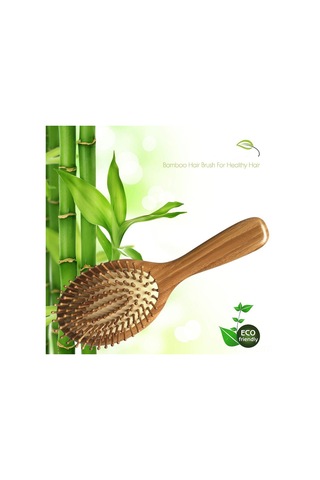 Lemestar Ahşap Saplı Hava Yastıklı Saç Tefeni - Saç Dolaşımı Artırıcı, Statikten Koruyucu, Tüm Saç Tiplerine Uygun Masajlı Tarak