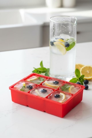 6 Hazneli Silikon Buz Kalıbı & Çok Amaçlı Buzluk Ve Dondurucu Organizeri 11x16 Cm Karışık