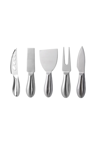 Paslanmaz Çelik 5 Parça Silver Peynir Bıçağı Seti Cin621by Gri