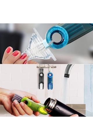 Büro Ev Ofis Yazlık Hijyeni İçin 3 Fonksiyon Mutfak Banyo Araç İçi Detaylı Temizlik Fırçası