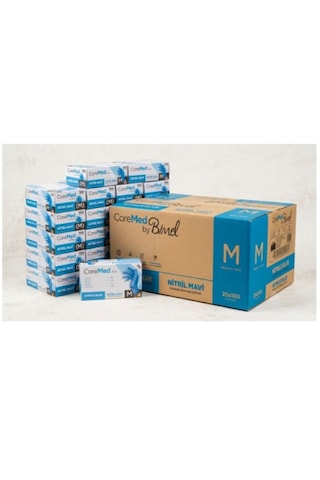 Nitril Muayene Eldiveni Mavi Koli -20 Adet X 100 Lü Paket M Beden