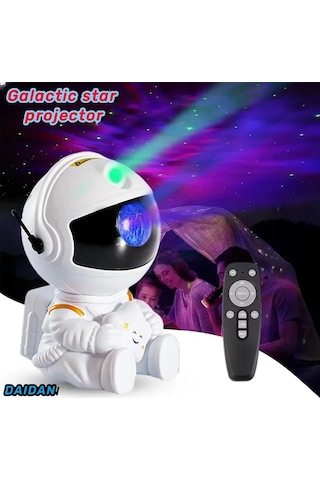 Galaxy Yıldız Projektör Gece Lambası Astronot Uzay Projektör