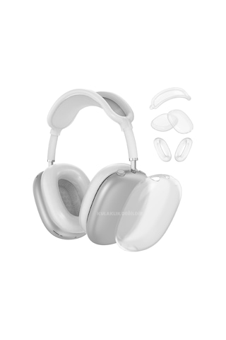 Apple Uyumlu AirPods Max İle Şeffaf Tam Koruma Kılıfı Seti 5 Parça Darbelerden Çizilmelerden Koruma Seti 07