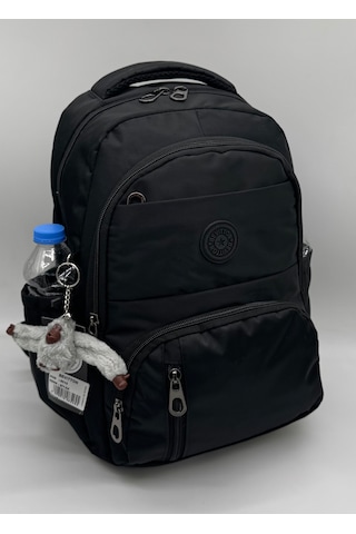 Suya Dayanıklı İlk Okul Çantası 3'lü Seti Unisex Çocuk İlkokul Çantası Ldc-8010 Siyah Siyah