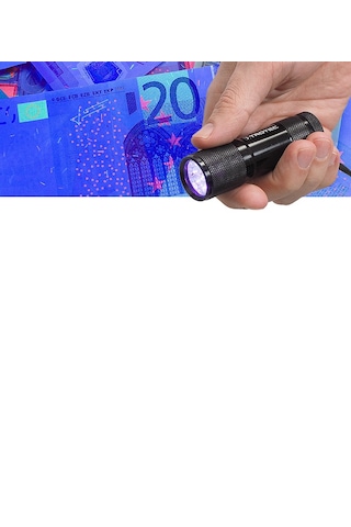 Uv Işık El Feneri 9 Led Ultraviyole Mor Işık Para Kontrol Doğal Taş İnceleme Evcil Hayvan Dışkı Tespiti Akrep Feneri Pilli Siyah