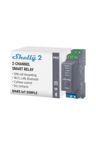 Shelly Pro 2 Dın Ray 2 Kanal Akıllı Röle