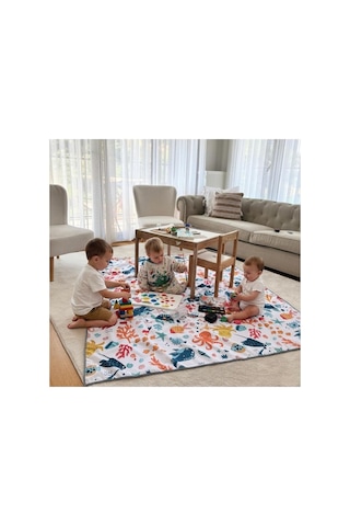 Seaworld Sıvı Geçirmeyen Çok Amaçlı Aktivite Örtüsü, Yer, Masa Ve Yatak İçin, Makinede Yıkanabilir, 145x150cm